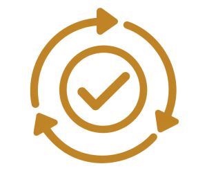 Gold icon representing consistency