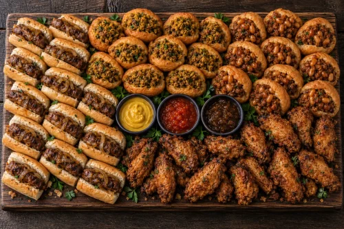 south-african-boerewors-vetkoek-platter-roodepoort South African platter with boerewors rolls, vetkoek and fried chicken wings